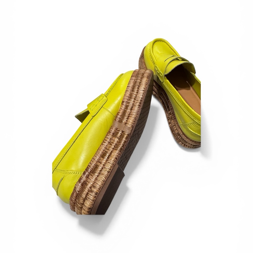 Women’s Lime Green Leather Moccasins - Picture 5 of 6